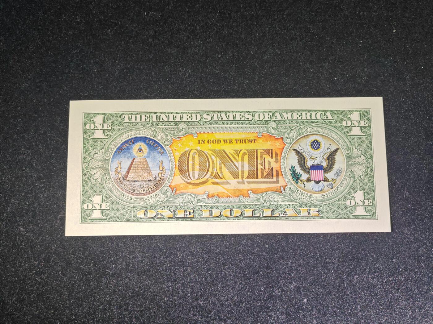 美国 纪念钞 彩版 1美元 2006年 官方发行 全新UNC