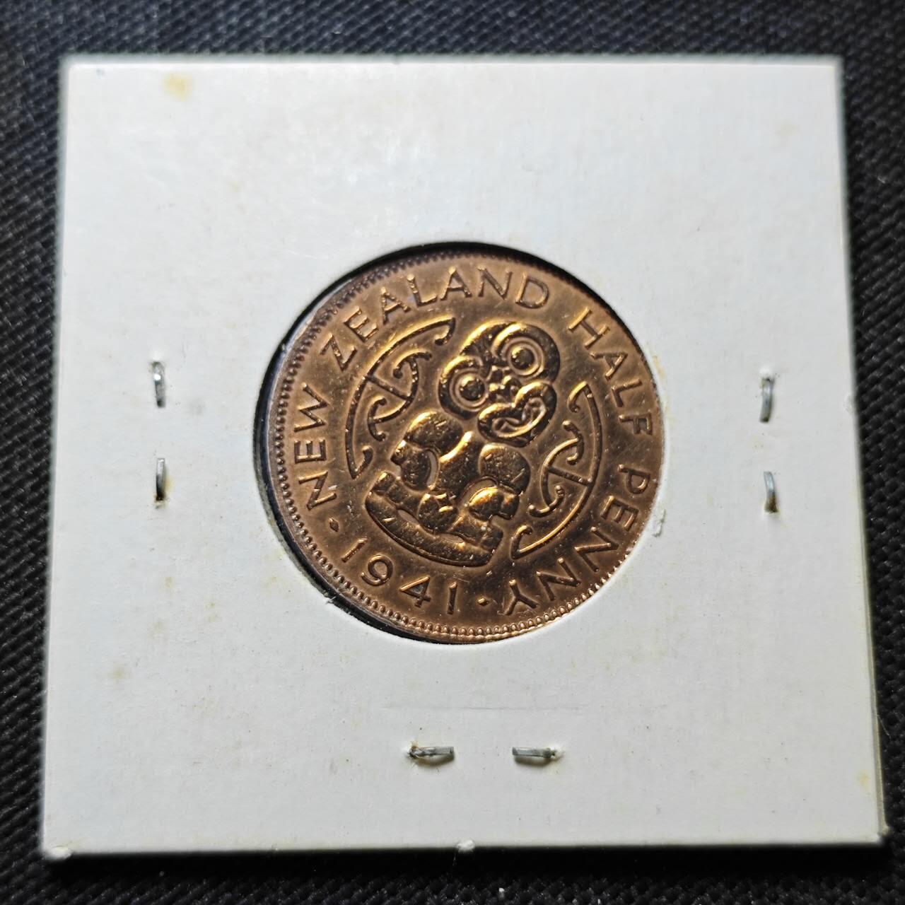 KK钱币收藏小铺  第357场  2月预留时间 周末发货  新西兰半便士铜币