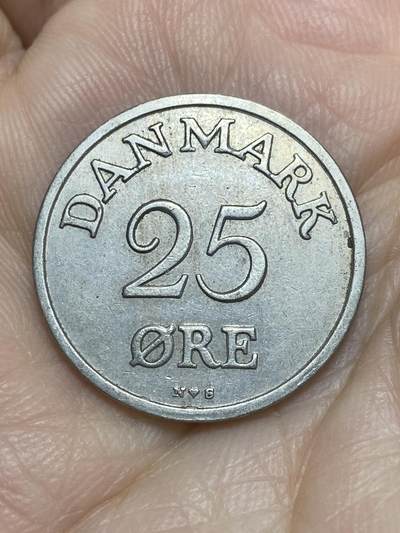 2025年第一百一十六场(总第一百四十二场）外国好品散币(免佣金) - 丹麦🇩🇰1949年25欧尔(弗雷德里克九世第一版，N; S版)
