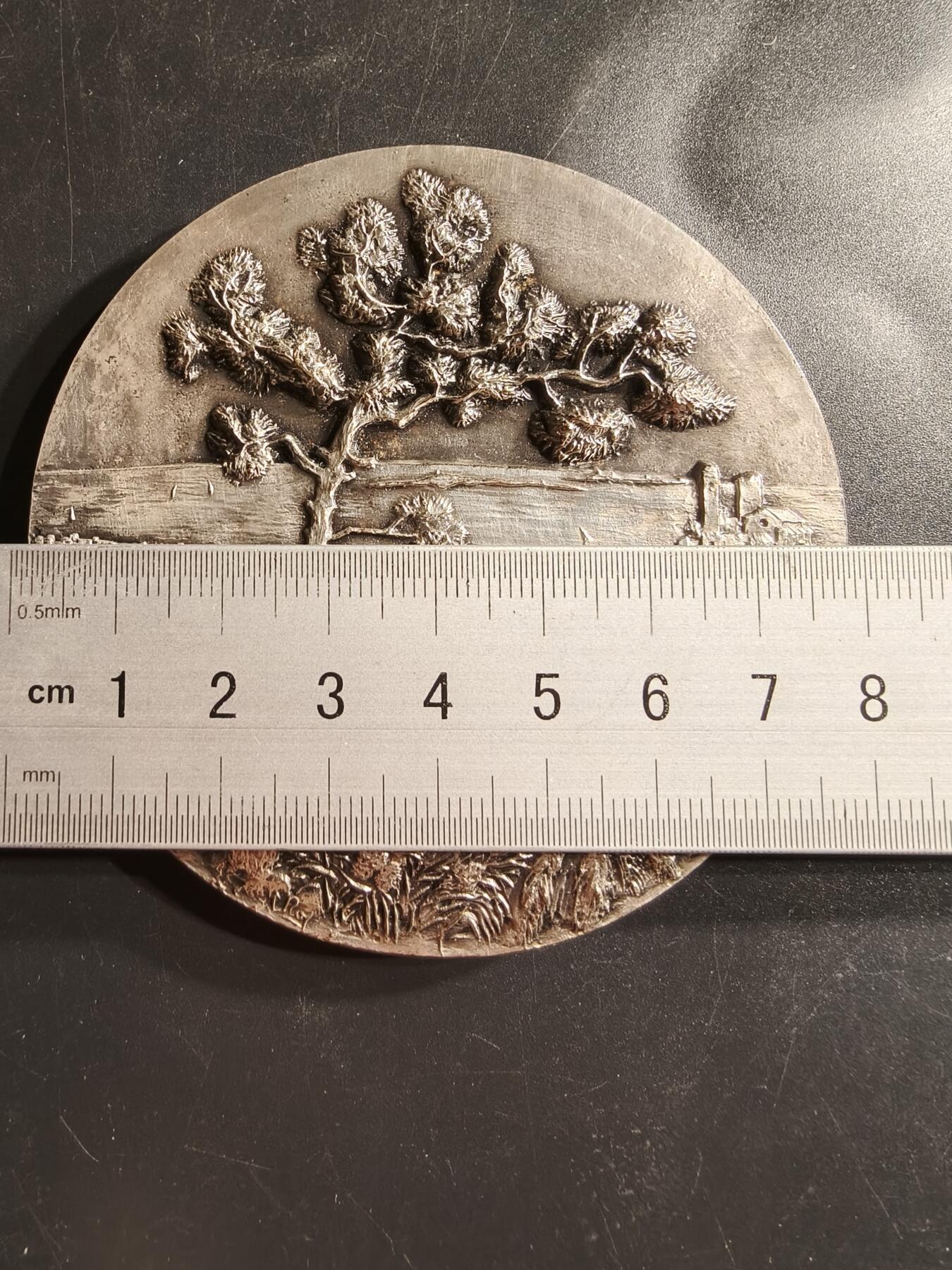 老王徽章第158期 法国戛纳市1991年镀银大铜章     高浮雕     直径78mm.   重量310.2g