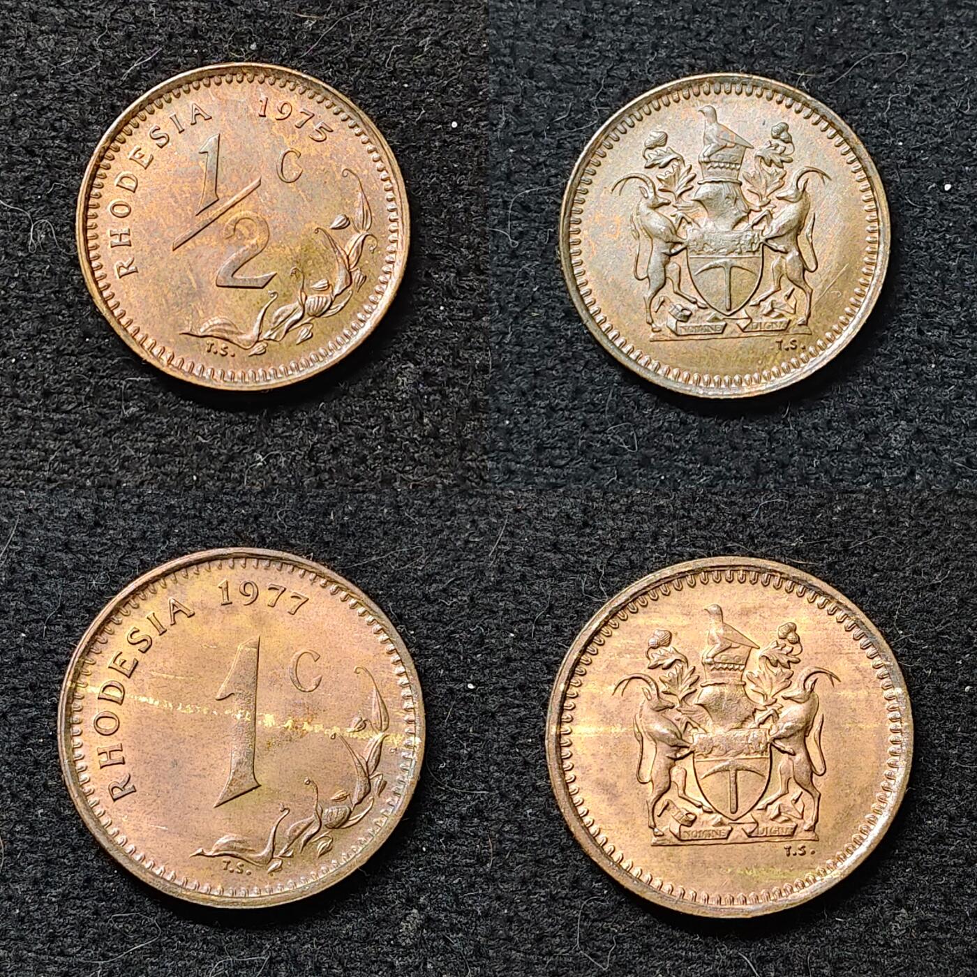 【全场包邮】纯粹捡漏拍471场（免费代拍第8场） 英属罗德西亚1970-1976年混年份官方套币