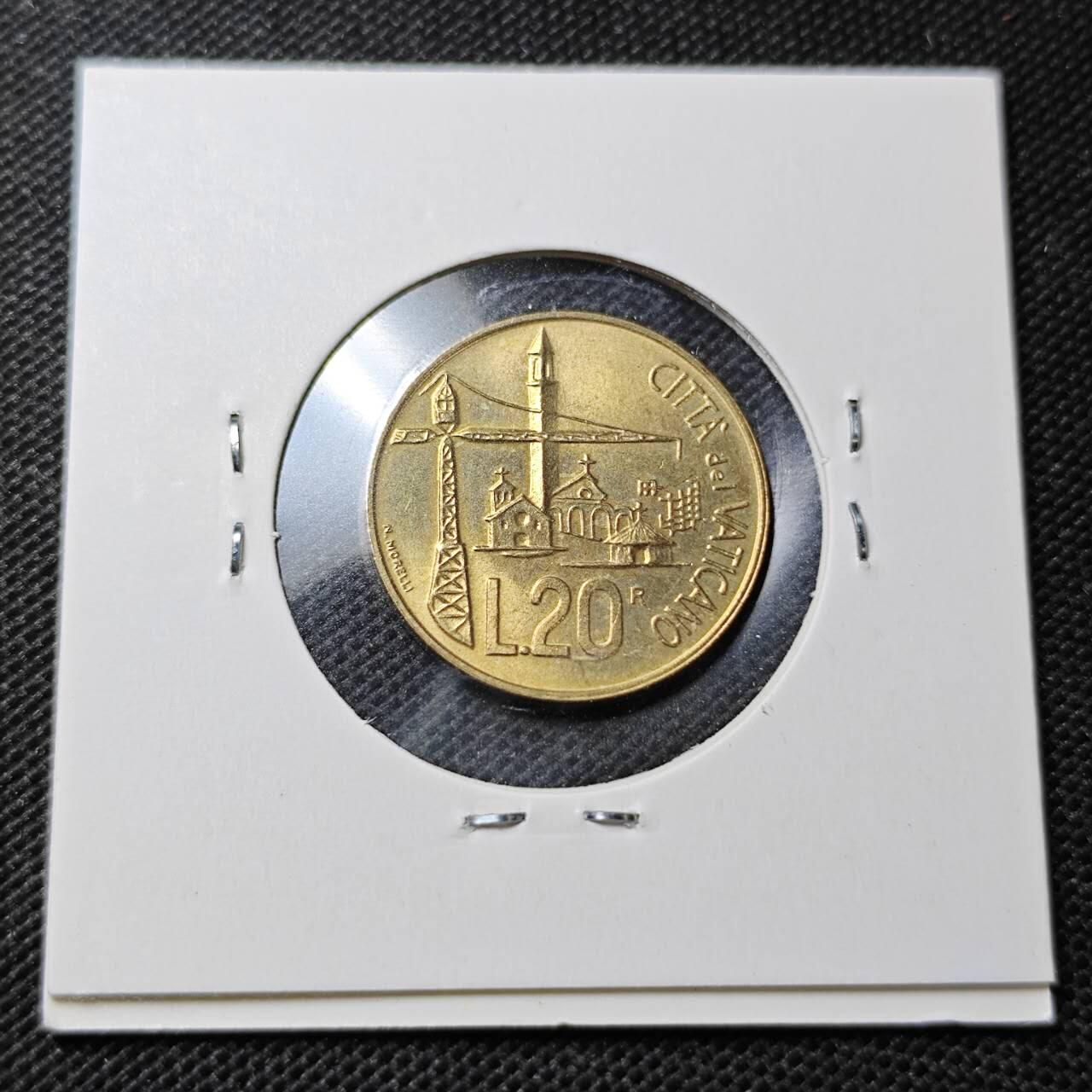 KK钱币收藏小铺  第357场  2月预留时间 周末发货 梵蒂冈20里拉 好品