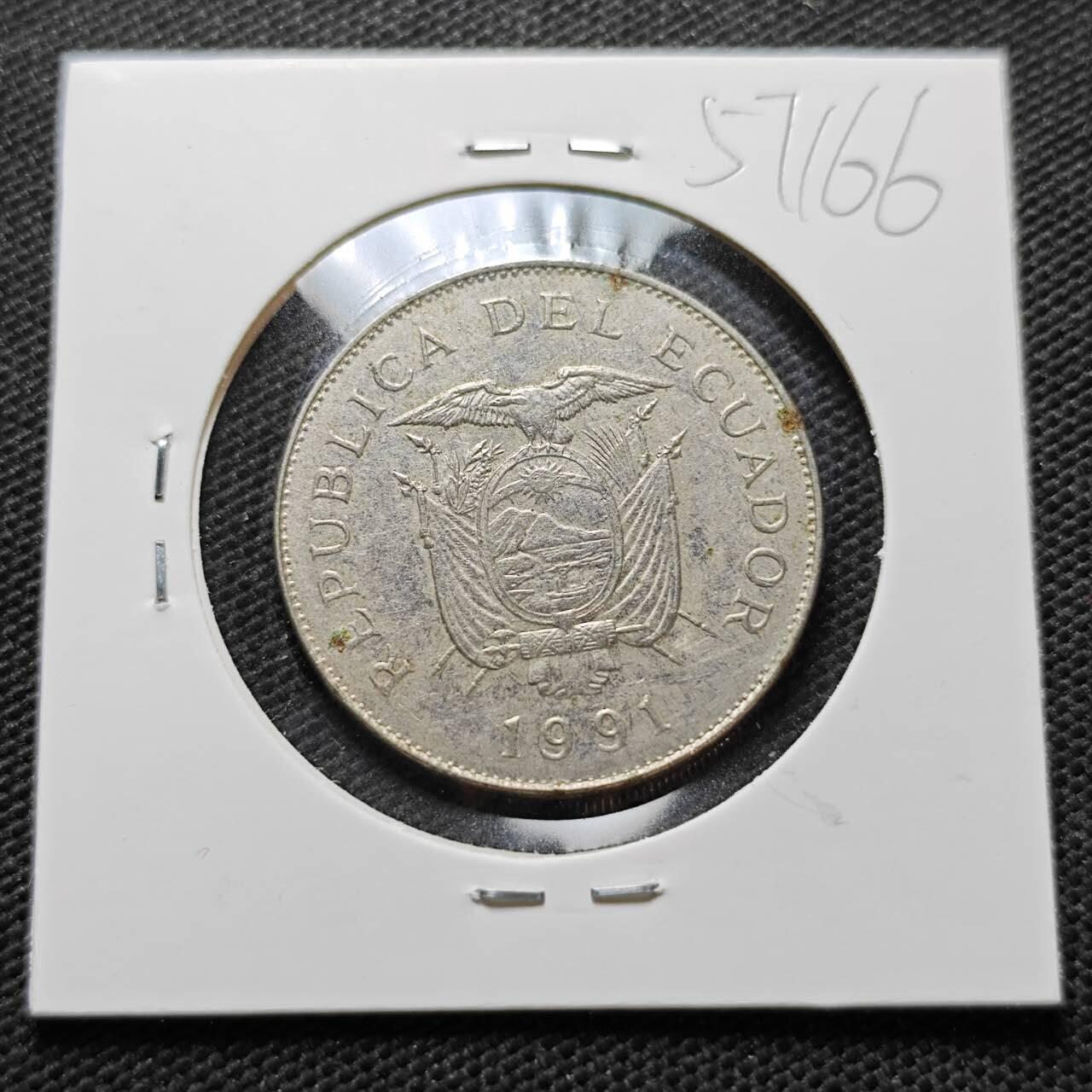 KK钱币收藏小铺  第357场  2月预留时间 周末发货  1991厄瓜多尔50苏克雷