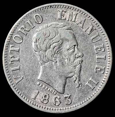 修遠堂世界钱币第九十期 - 1863年意大利50分小银币