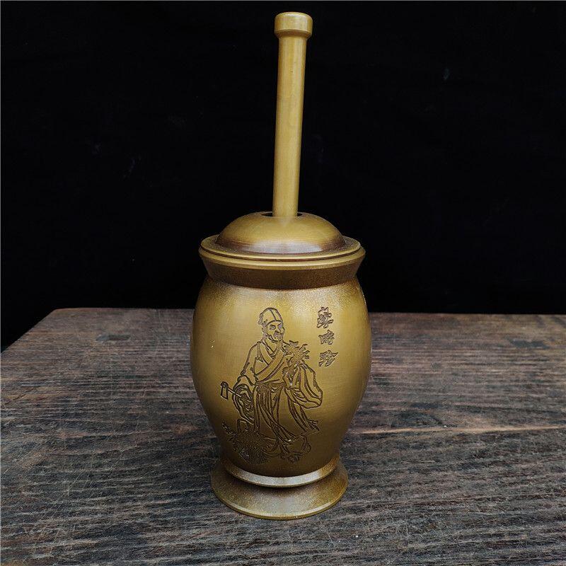 听雨轩（六） 黄铜捣药罐 重690g 8*12cm 