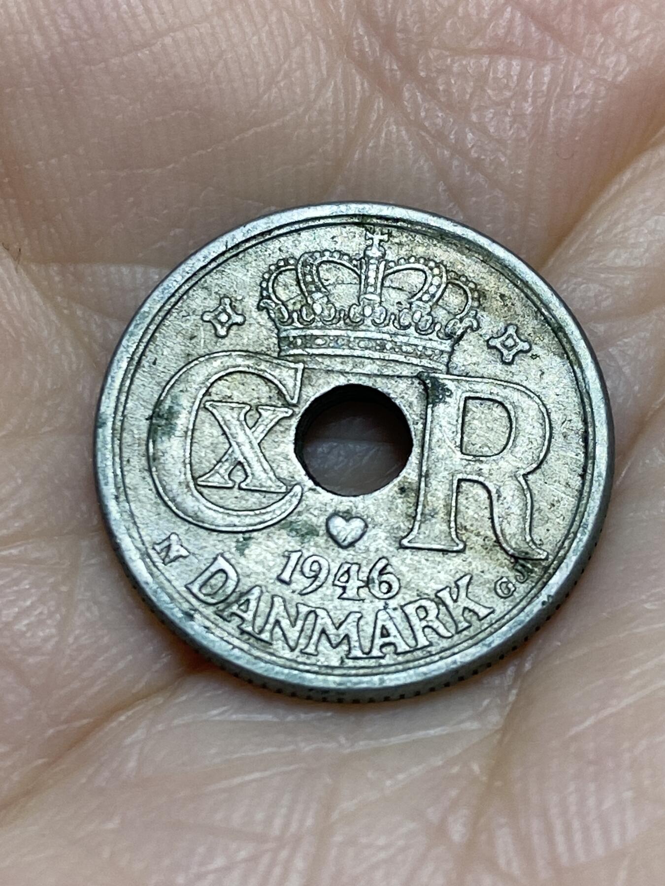 2025年第一百一十六场(总第一百四十二场）外国好品散币(免佣金) 丹麦🇩🇰1946年10欧尔(克里斯蒂安十世第五版，N; GJ版，发行量最少年份)