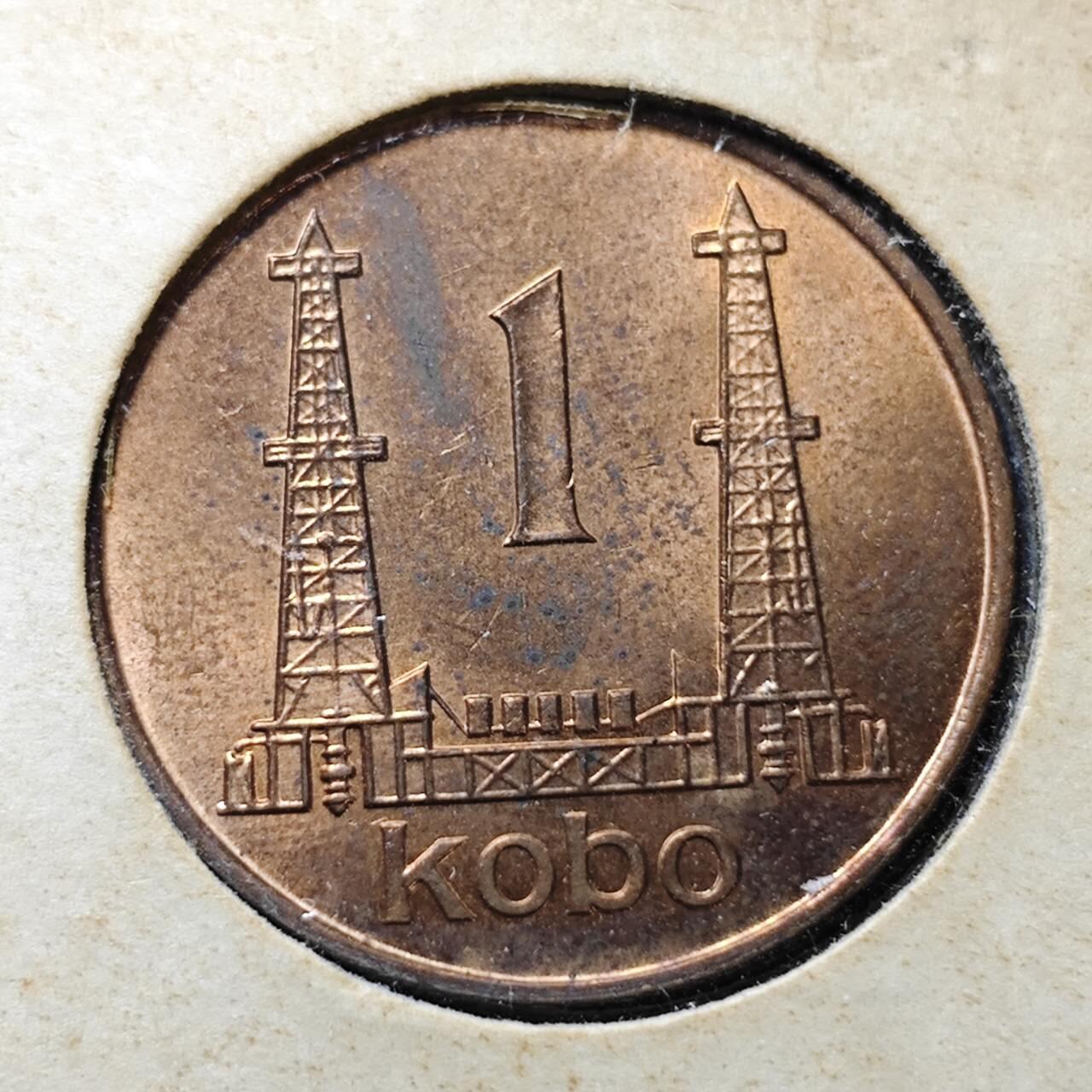 KK钱币收藏小铺  第357场  2月预留时间 周末发货  1973尼日利亚1考包铜币 好品