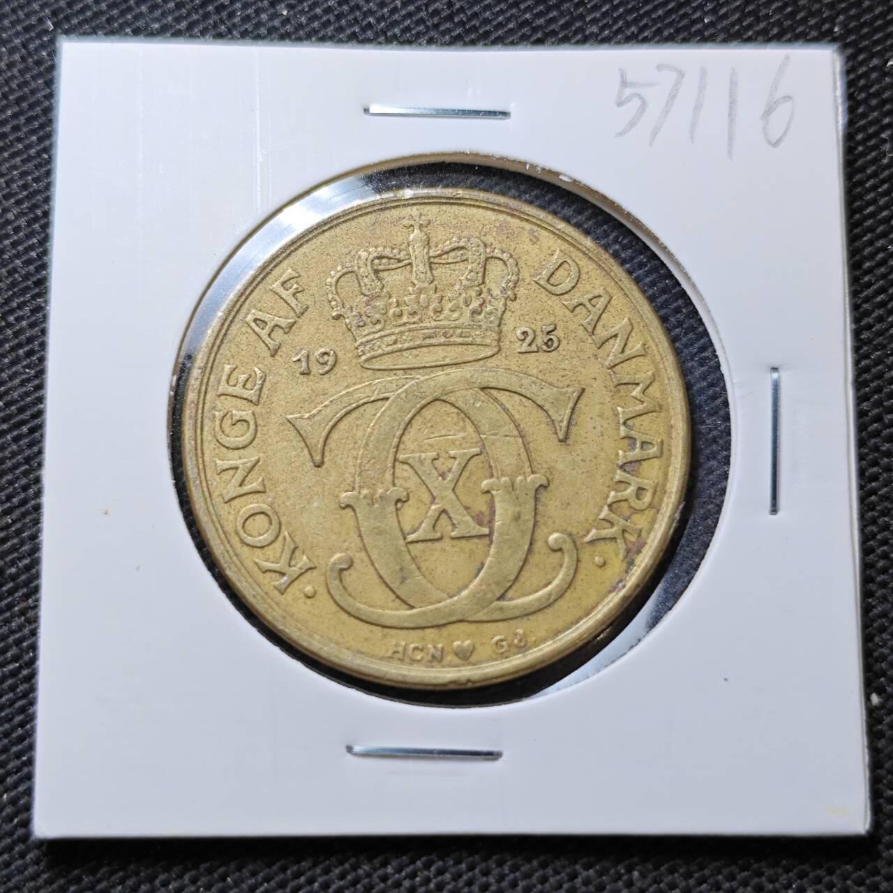 KK钱币收藏小铺  第357场  2月预留时间 周末发货  1925丹麦2克朗铜币