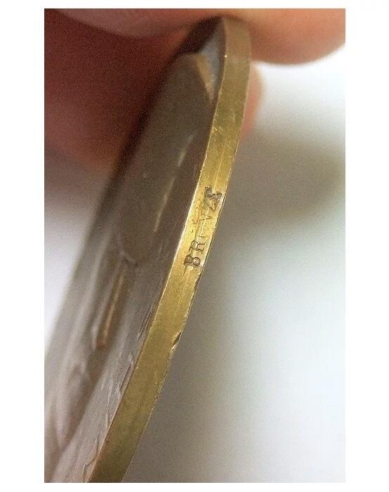 法国1917年 一战名将潘兴+拉法耶特高浮雕精制大铜章 42MM