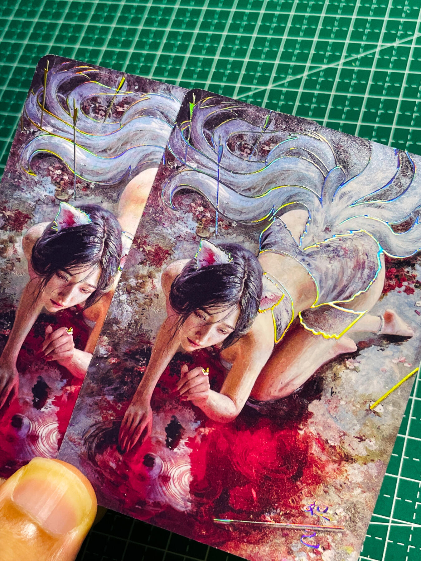 显眼宝35期 佣金1起 10月29日晚20:30截拍  【幻彩普卡】燎原卡牌焱卡文化刷子妖姬传妲己 轩辕三妖之一 四大妖姬之首 幻彩普卡一对 2张