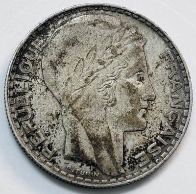 文馨钱币收藏第 277 场，熊猫金币，银币，老藏家日本明治时代到昭和时代全时期专场（特年非常多），长期接收代拍品 - 1933 年法兰西第三共和国 20 法郎大银币，680 银