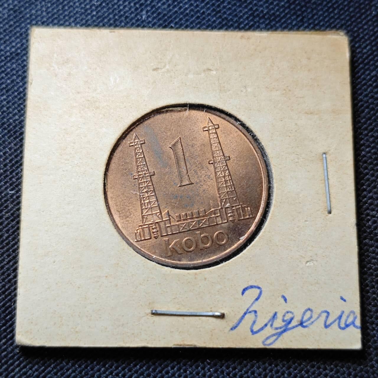 KK钱币收藏小铺  第357场  2月预留时间 周末发货  1973尼日利亚1考包铜币 好品