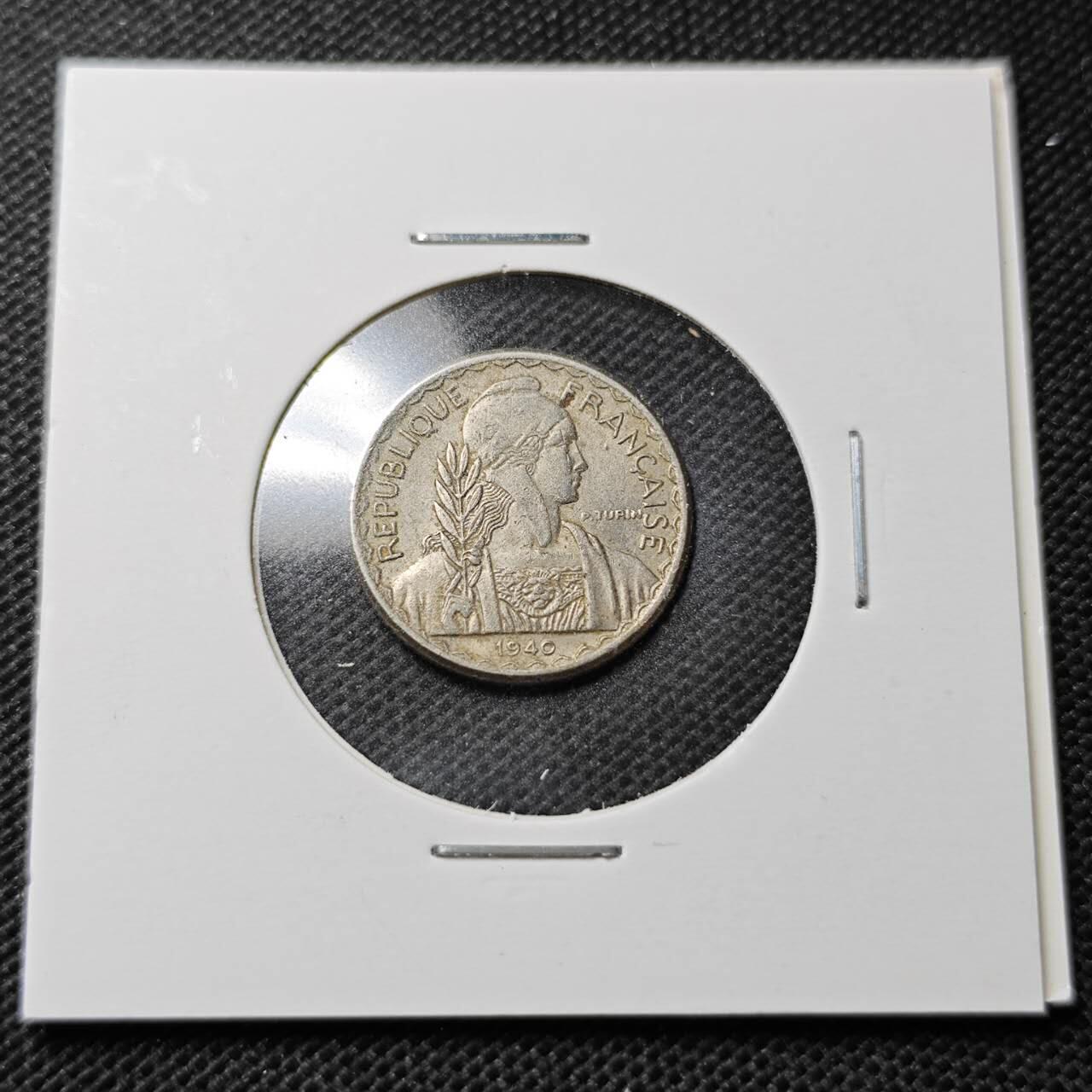 KK钱币收藏小铺  第357场  2月预留时间 周末发货 1940法属印度支那10分