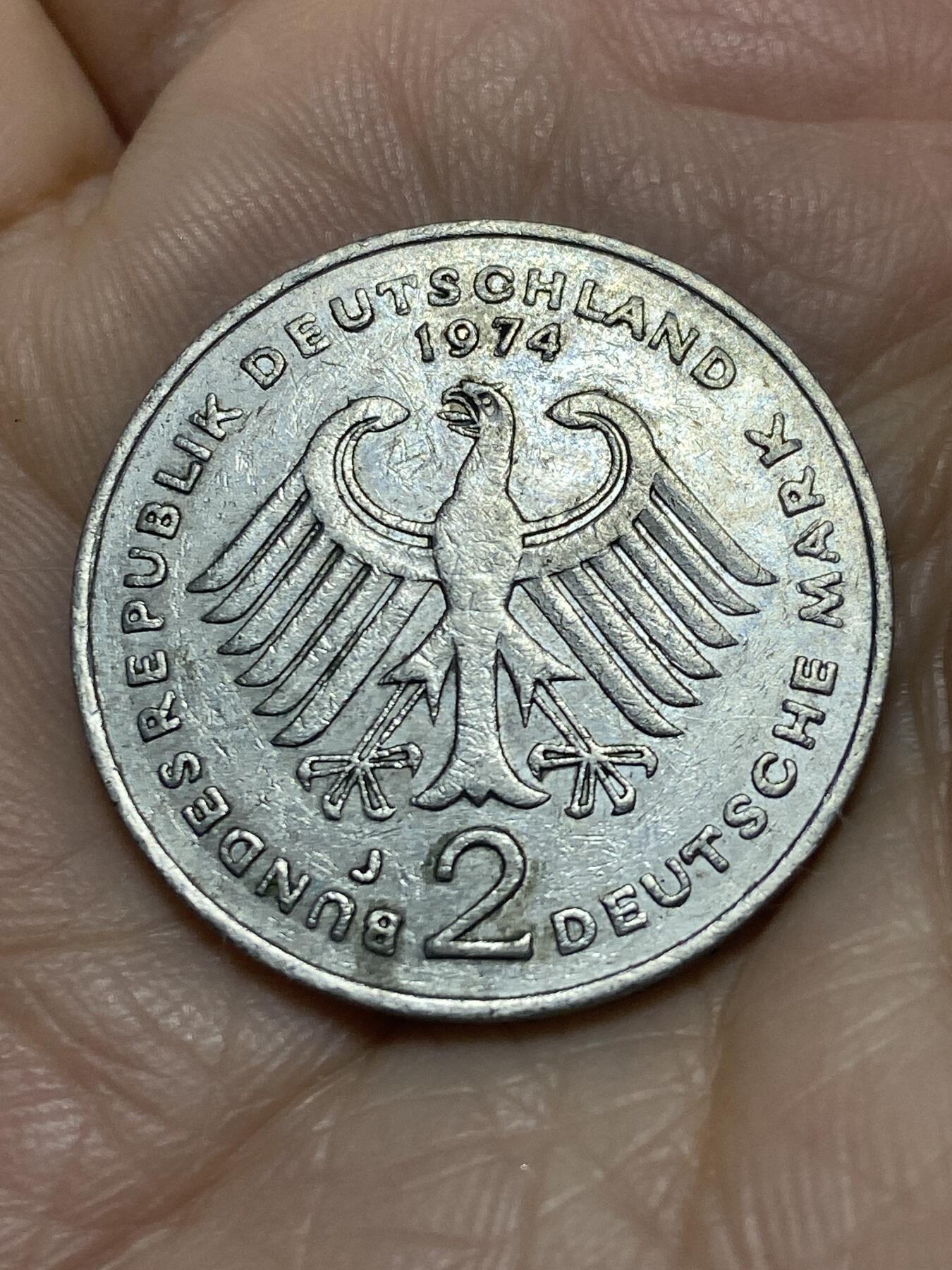 2025年第一百一十六场(总第一百四十二场）外国好品散币(免佣金) 德国🇩🇪1974年2马克(J标，汉堡造)