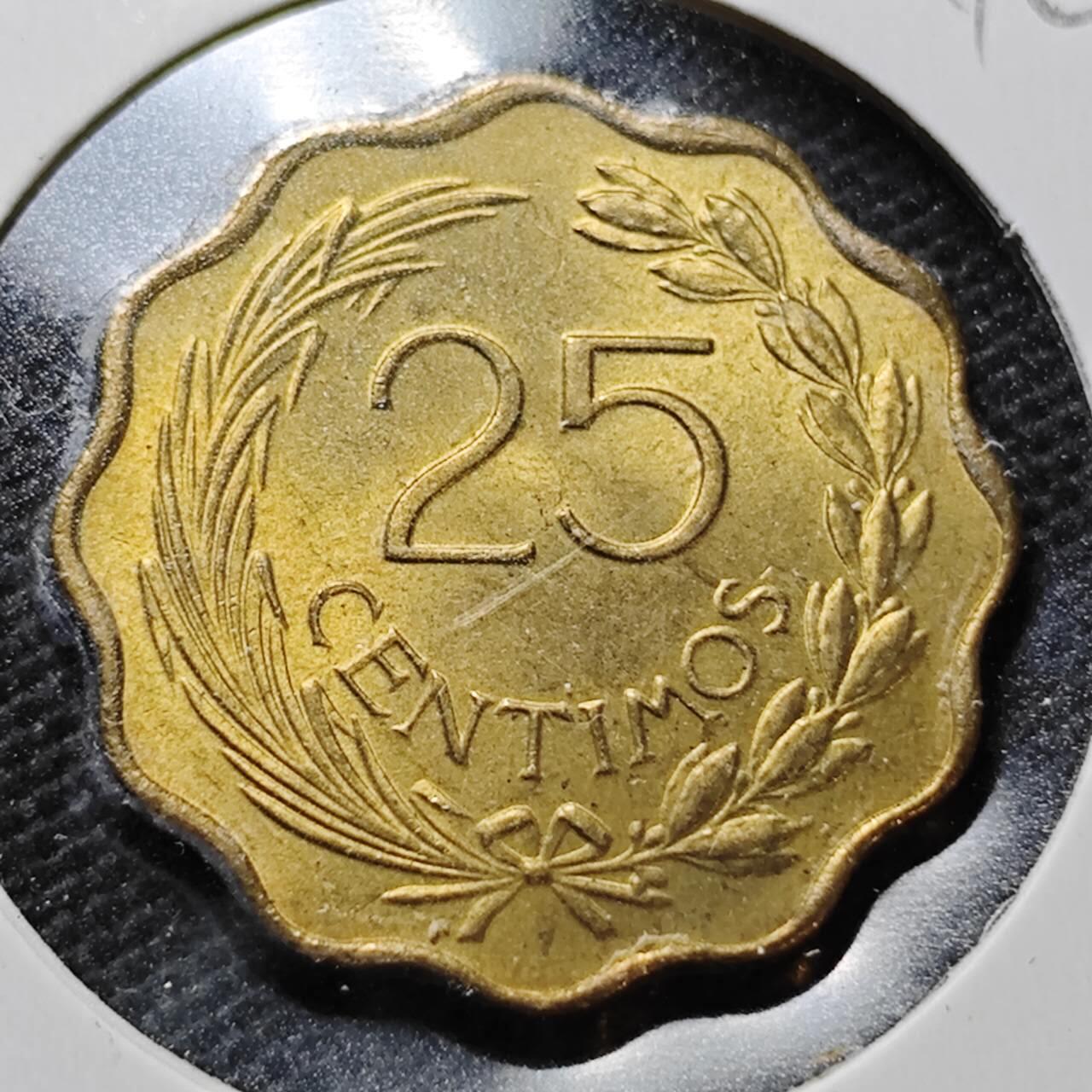 KK钱币收藏小铺  第357场  2月预留时间 周末发货  1953巴拉圭25分 好品铜币