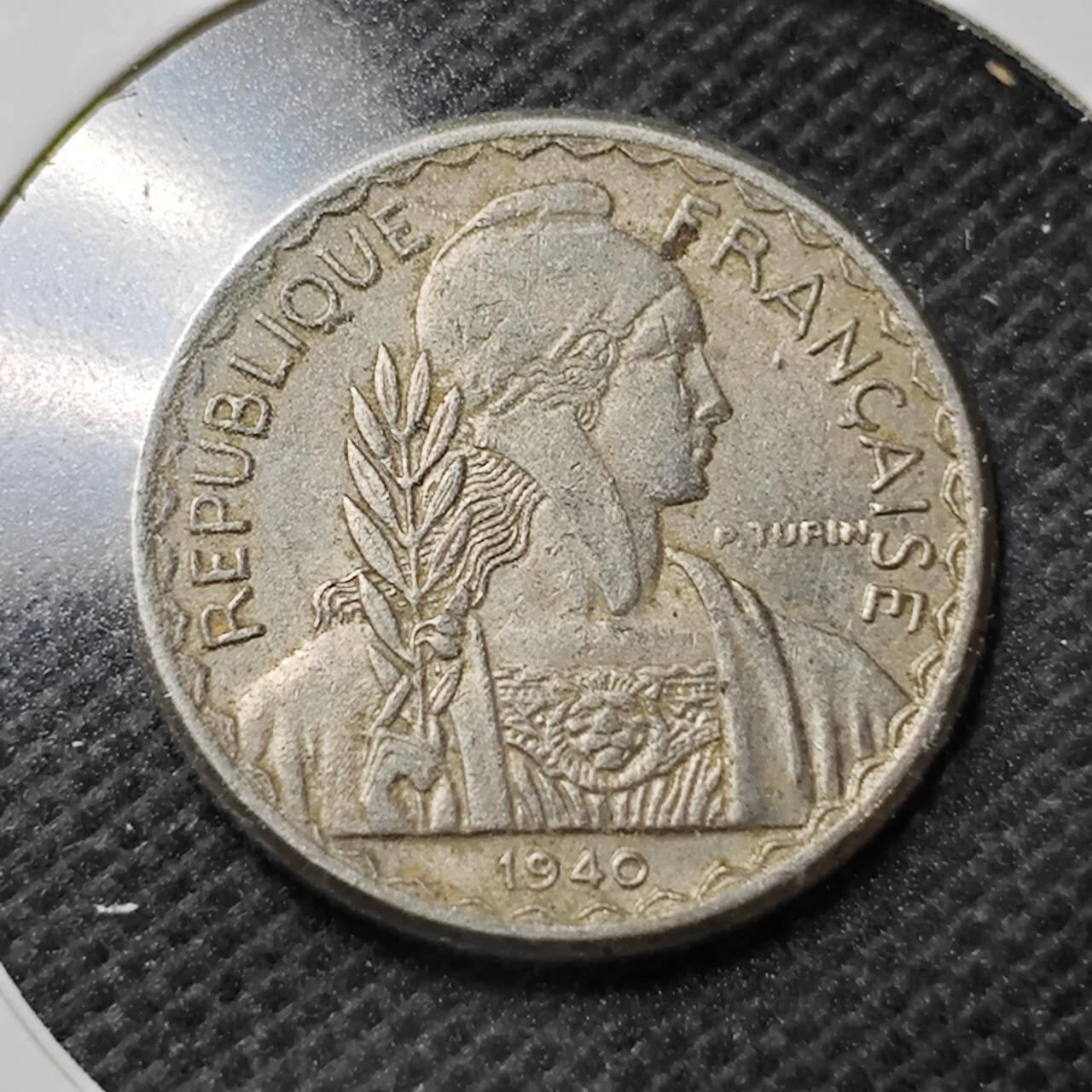 KK钱币收藏小铺  第357场  2月预留时间 周末发货 1940法属印度支那10分