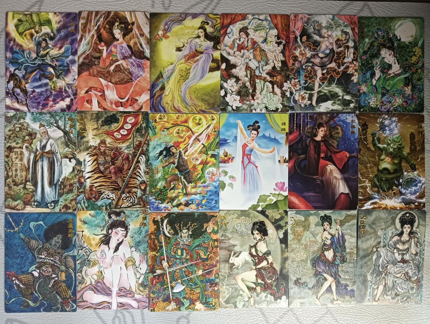 花开卡拍第44期（10月26号周日截拍，品控勿拍!!!拍品不寄存，运费5元，自制卡难免瑕疵，可能存在轻微撞角爆边等出厂瑕疵，品控介意勿拍！） 范特忙 春芳西游之群仙述 普卡套卡18张
