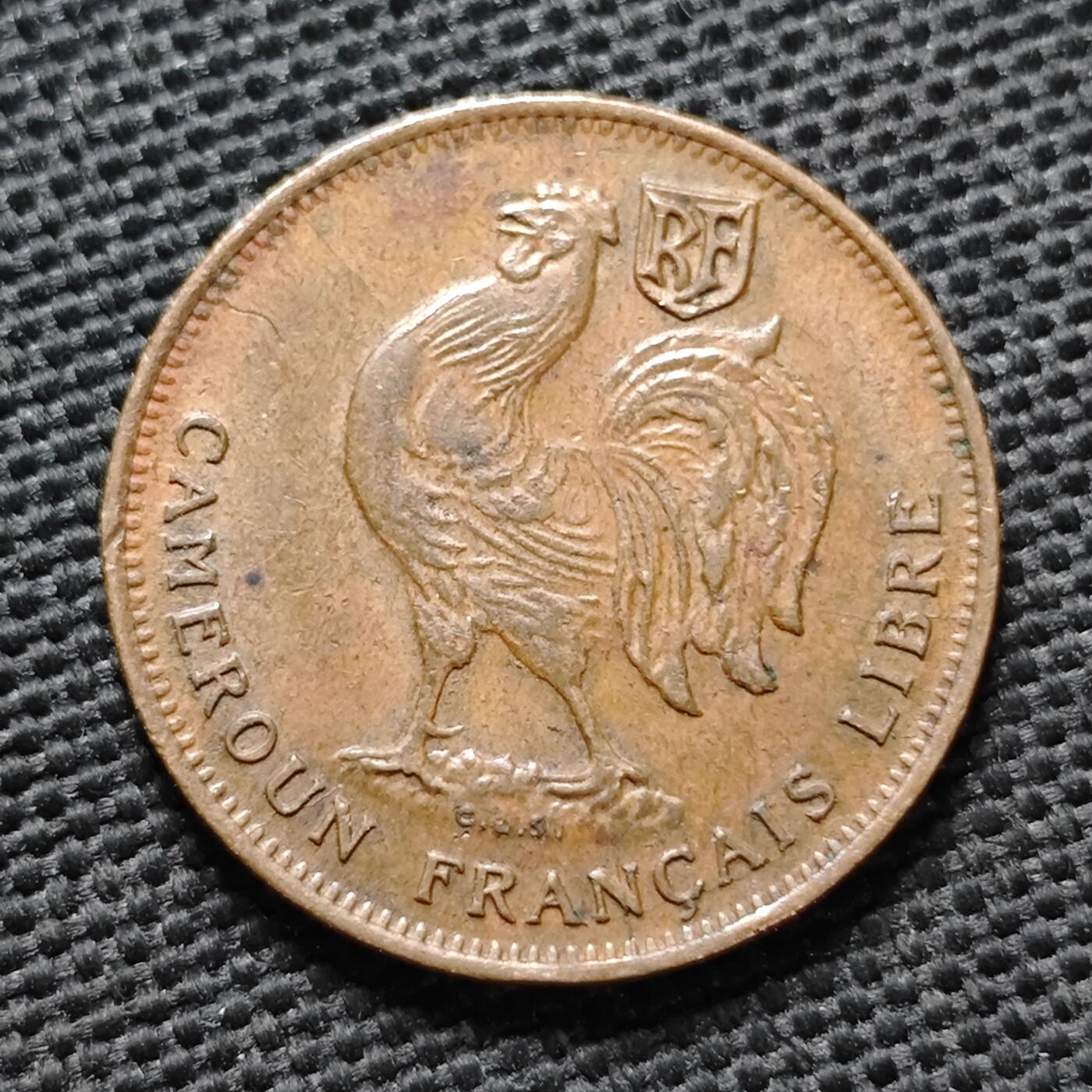 KK钱币收藏小铺  （套币 批量/好品散币 银币）专场  2月预留时间 周末发货  1943法属喀麦隆50分铜币