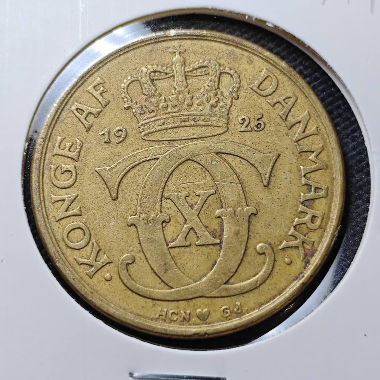 KK钱币收藏小铺  第357场  2月预留时间 周末发货  1925丹麦2克朗铜币