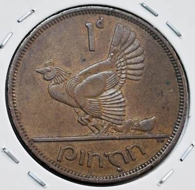 文馨钱币收藏第 277 场，熊猫金币，银币，老藏家日本明治时代到昭和时代全时期专场（特年非常多），长期接收代拍品 - 1965 年爱尔兰 1 便士大铜币，共和国时期第一版