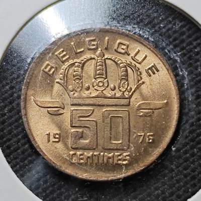 KK钱币收藏小铺  第357场  2月预留时间 周末发货 -  1976比利时50分 好品