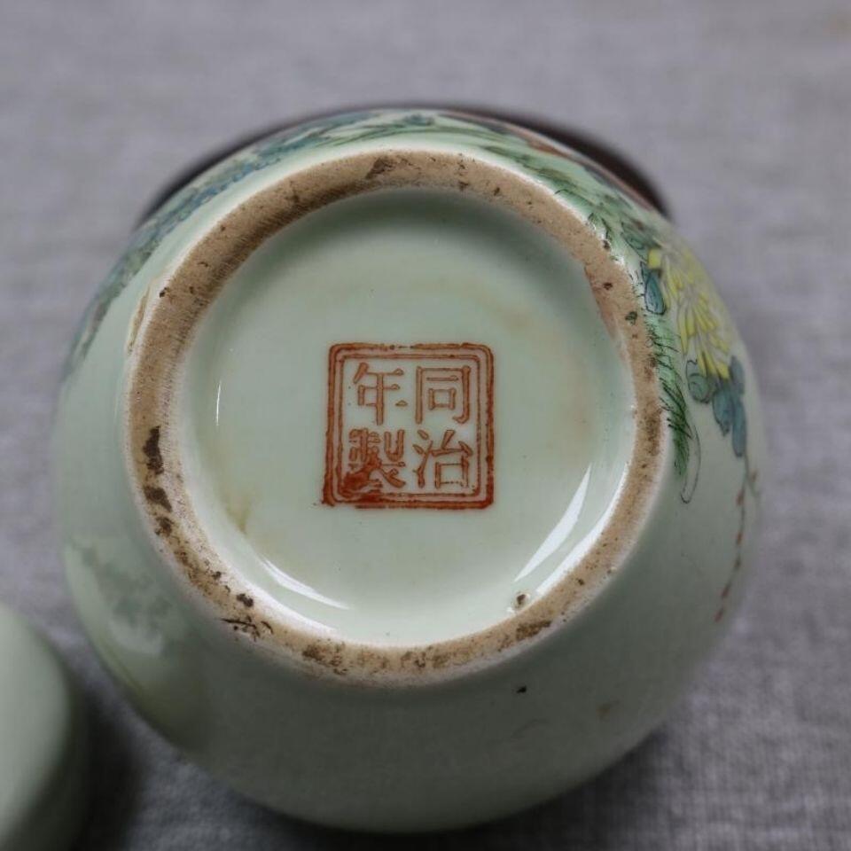 听雨轩（6） 粉彩花鸟茶叶罐