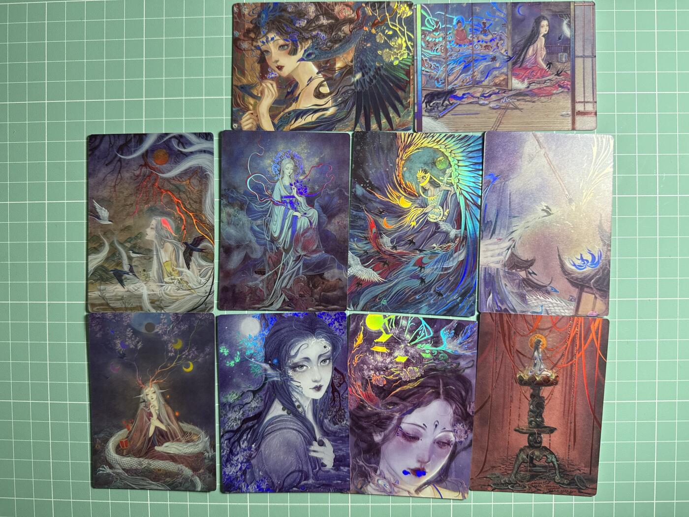卡牌发烧友第20期，随单带裸卡，进群享包邮（持续收拍品，每周六晚23:50截拍，焱卡文化，国潮卡牌专场） 卡联社 山海美人 山海精怪 10张 彩闪
