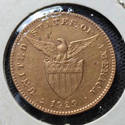 KK钱币收藏小铺  第357场  2月预留时间 周末发货 -  1929美属菲律宾1分铜币