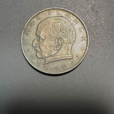 蒂克钱币-第45场 外国硬币散币 - 联邦德国1966年 纪念诺贝尔物理学得住马克思 2马克纪念银币