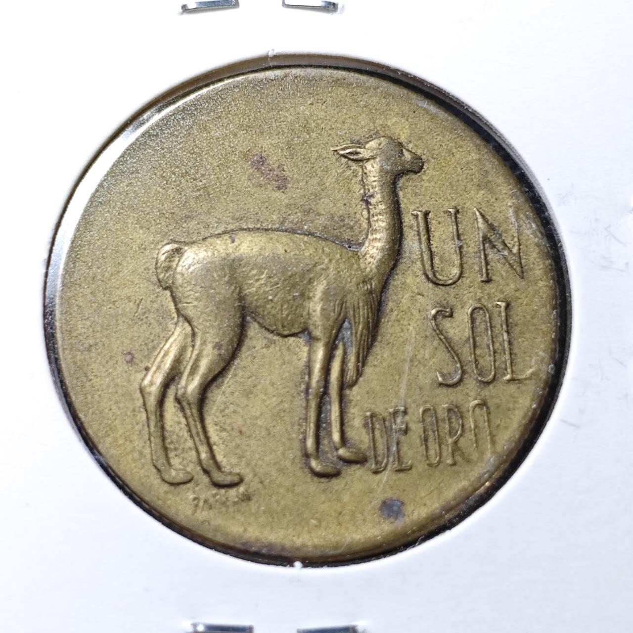 KK钱币收藏小铺  第358场  2月预留时间 周末发货  1968秘鲁1索尔 羊驼铜币