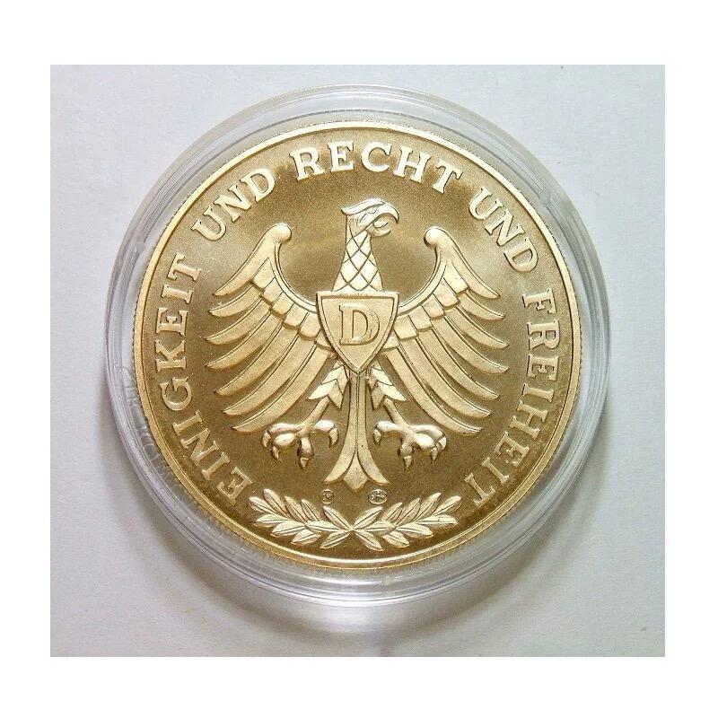 【旋风钱币】11月1日19:00准时开拍 精美欧洲币章、第三帝国钱币等 全场包邮！ 德国1991年勃兰登堡门竣工200年精制高浮雕大镀金章 带证书 40MM