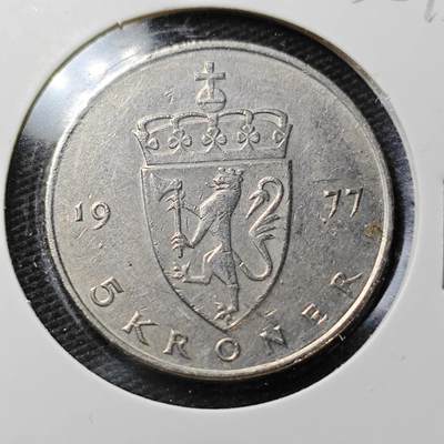 KK钱币收藏小铺  第358场  2月预留时间 周末发货 -  挪威5克朗