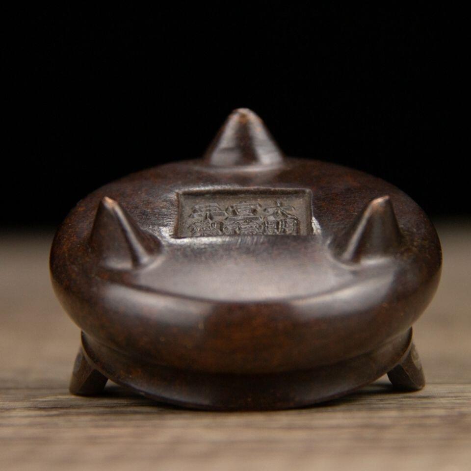 听雨轩（七） 纯铜三足冲天耳熏香炉摆件,3.8*6cm  0.17kg