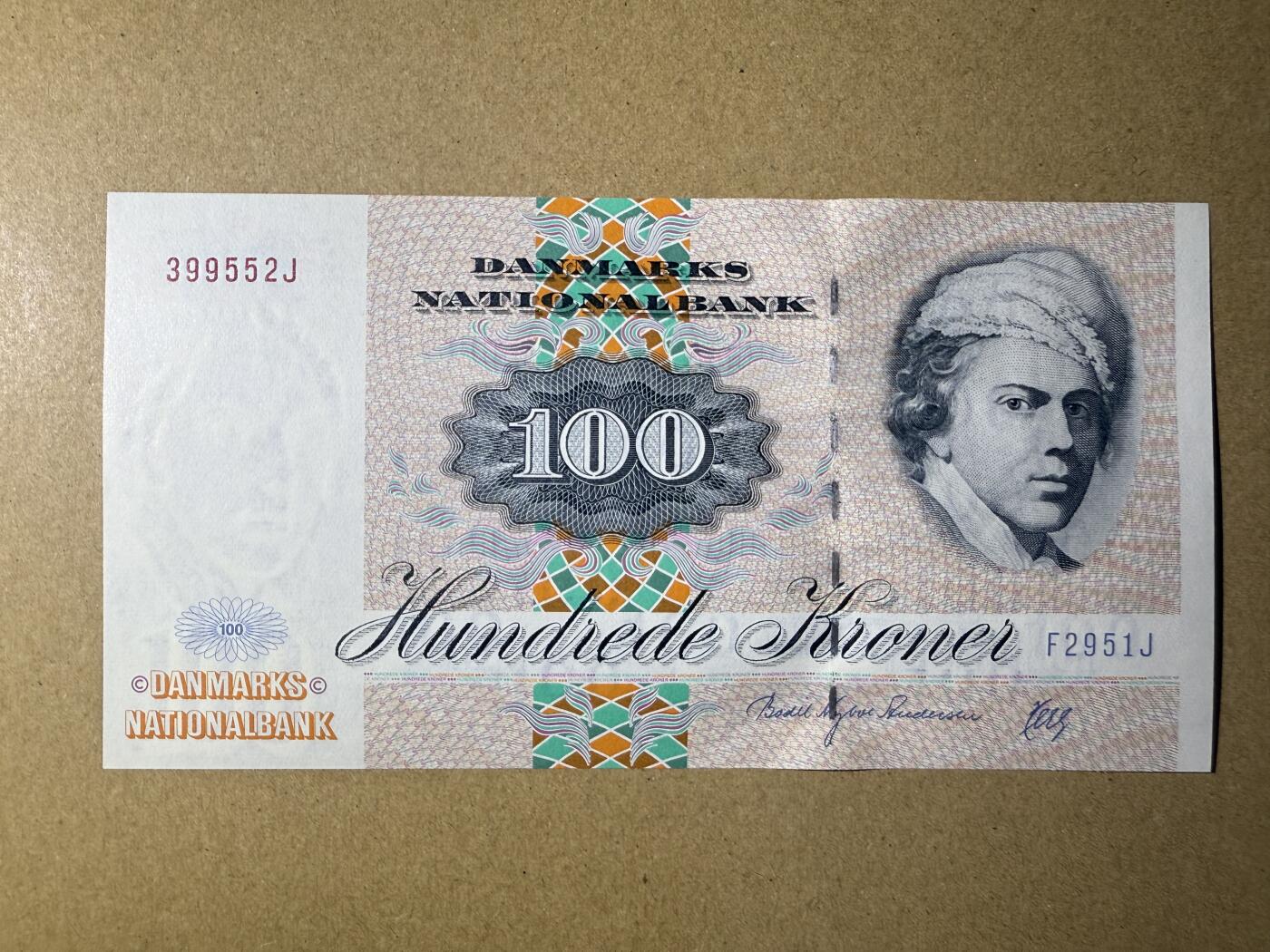 《艾美收藏》第217期-10.26周日外币精品 丹麦100克朗 UNC 1995年 彩娥 无47