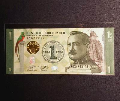 2024年危地马拉1格查尔纸币纪念钞 货币发行100周年 外国美洲钱币全新 - 2024年危地马拉1格查尔纸币纪念钞 货币发行100周年 外国美洲钱币全新