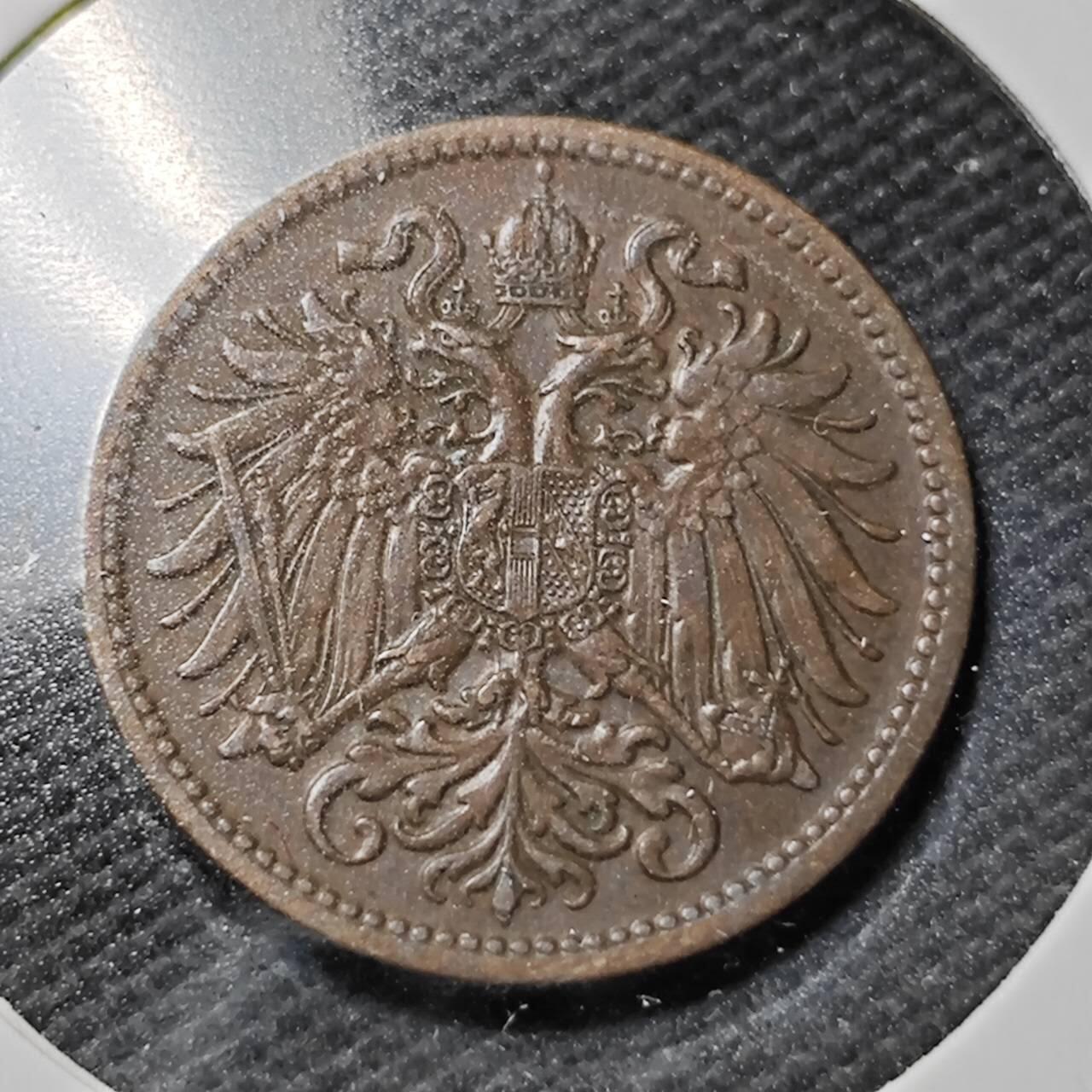 KK钱币收藏小铺  第358场  2月预留时间 周末发货  1911奥地利2格罗申铜币