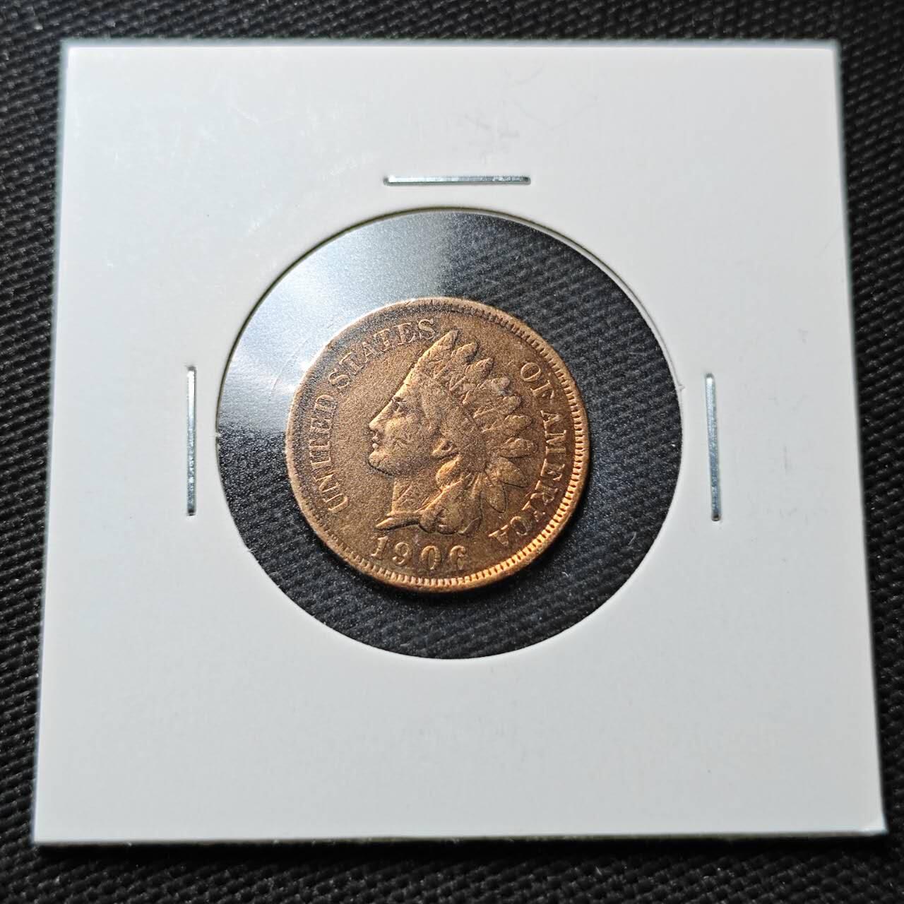 KK钱币收藏小铺  第358场  2月预留时间 周末发货  1906美国1分铜币