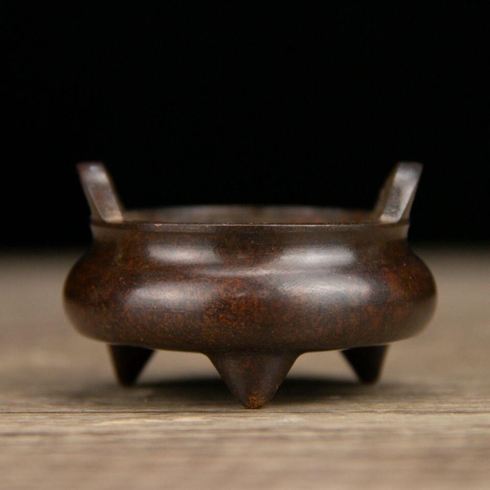听雨轩（七） 纯铜三足冲天耳熏香炉摆件,3.8*6cm  0.17kg