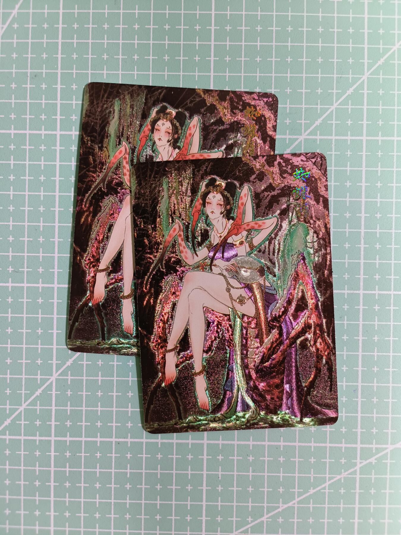 C先生卡牌 第15期 元集纪·刷子签·罐儿签·毒瘤签(持续收拍品中...) 【粗闪】燎原×雕仙《解语花》蜘蛛精 双服饰