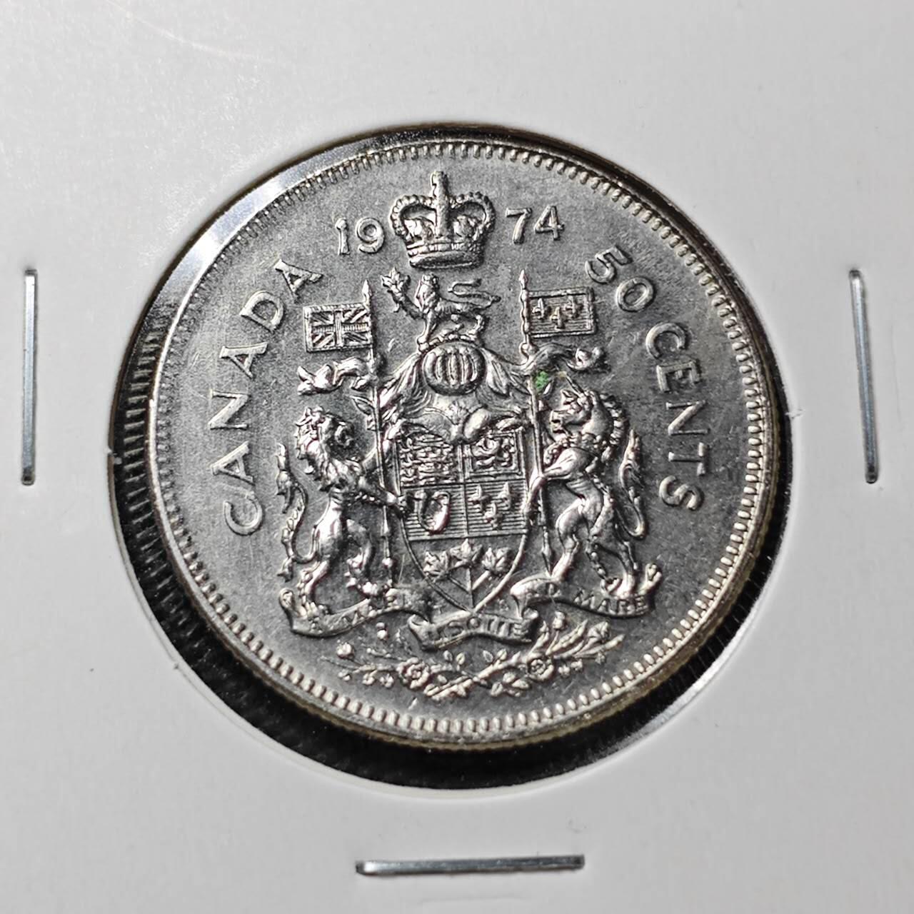 KK钱币收藏小铺  第358场  2月预留时间 周末发货  1974加拿大50分