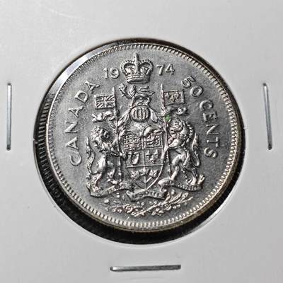 KK钱币收藏小铺  第358场  2月预留时间 周末发货 -  1974加拿大50分