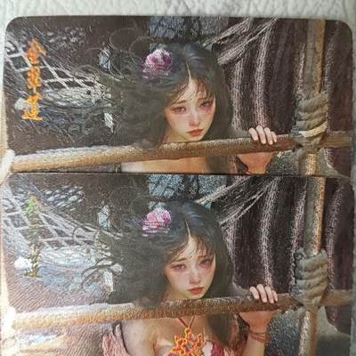 花开卡拍第44期（10月26号周日截拍，品控勿拍!!!拍品不寄存，运费5元，自制卡难免瑕疵，可能存在轻微撞角爆边等出厂瑕疵，品控介意勿拍！） - 燎原刷子人间传 金翠莲双服饰 幻彩粗闪2张