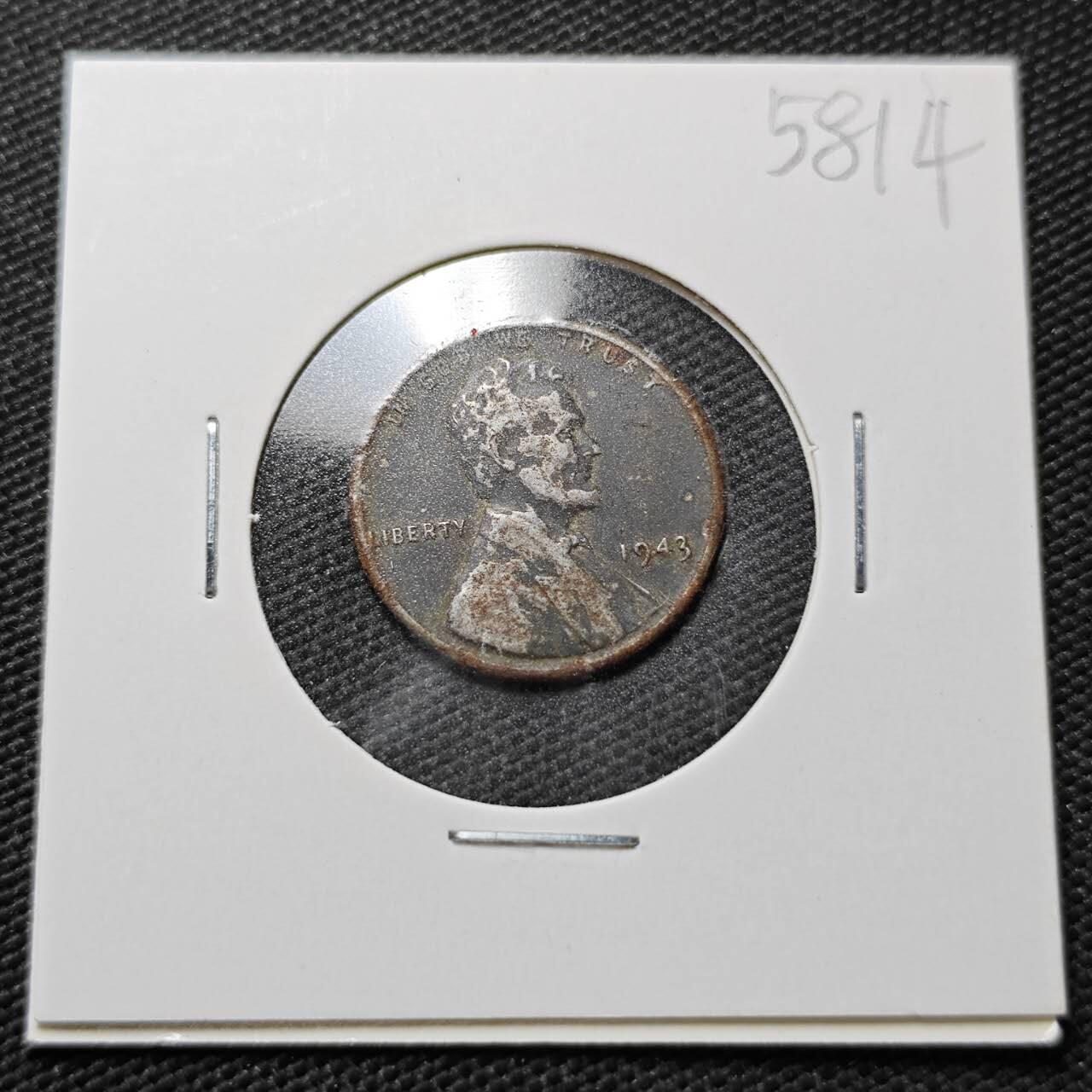 KK钱币收藏小铺  第358场  2月预留时间 周末发货  1943美国1分铁币