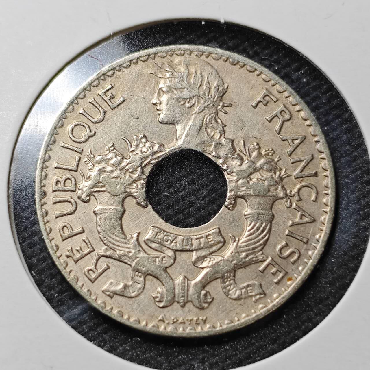 KK钱币收藏小铺  第358场  2月预留时间 周末发货  1939法属印支5分镍币