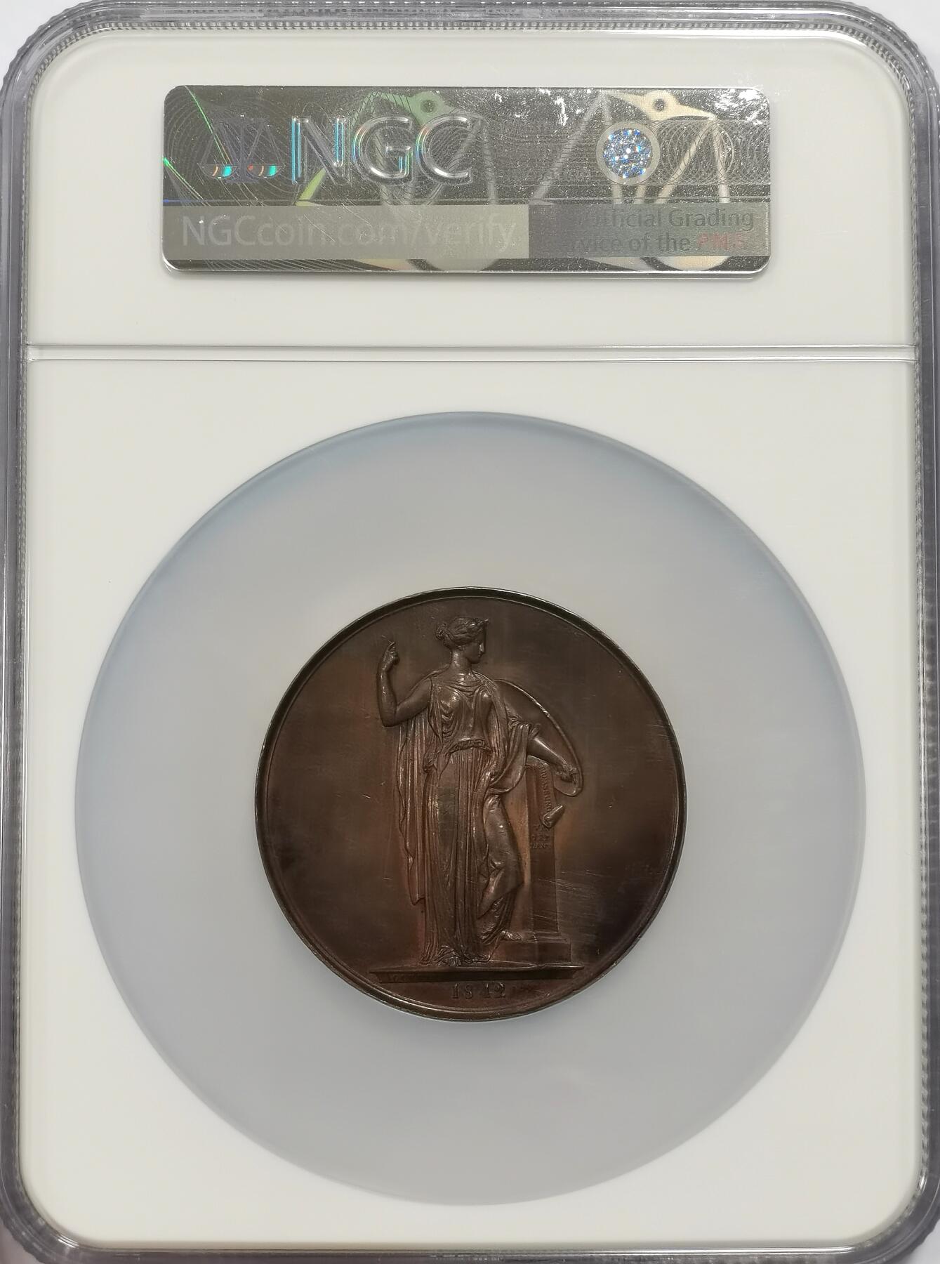 博洋堂世界钱币拍卖第144期（全场包邮） NGC AU58 1842年德国纪念Adam von ltzstein人物铜章