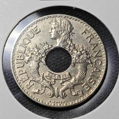 KK钱币收藏小铺  第358场  2月预留时间 周末发货 -  1938法属印支5分镍币