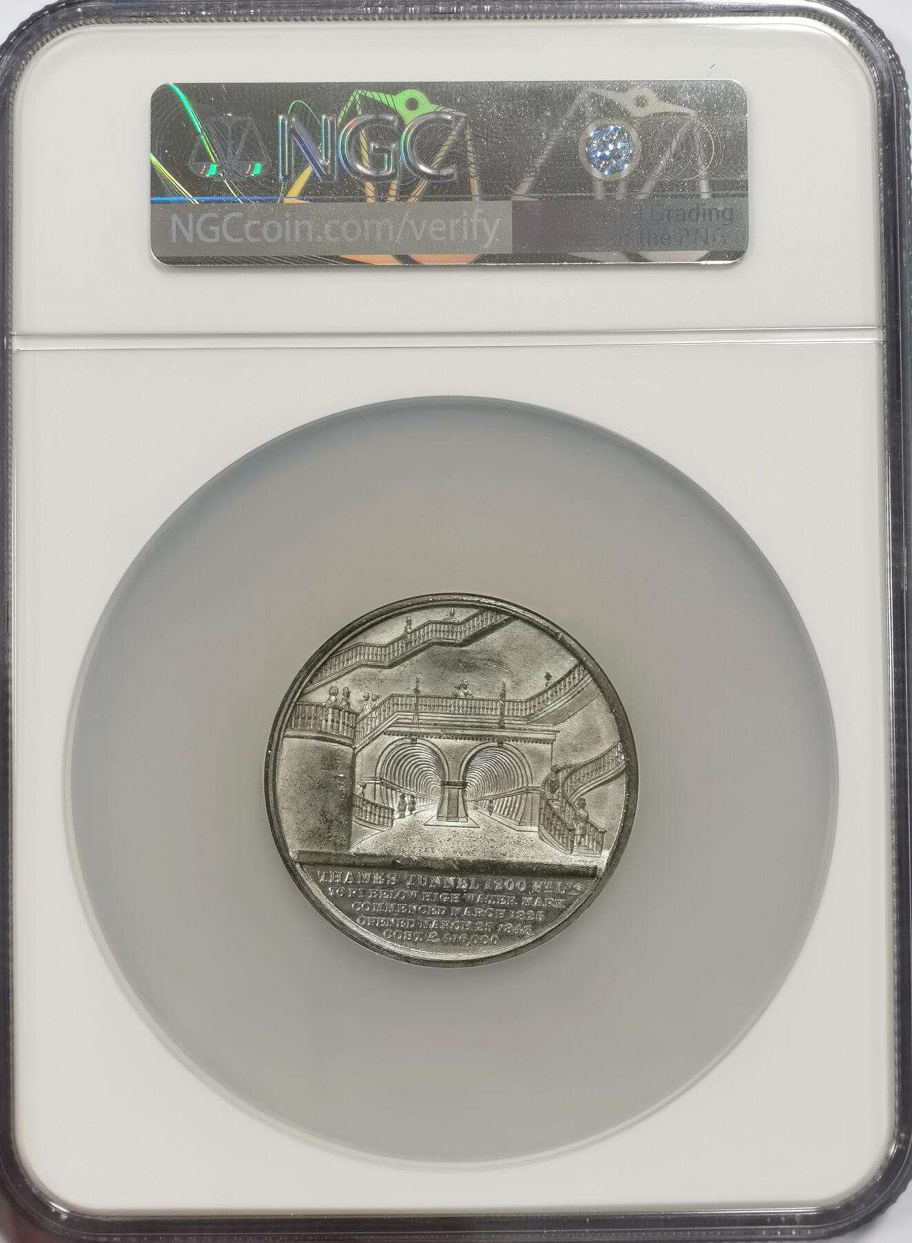 博洋堂世界钱币拍卖第144期（全场包邮） NGC AU58 英国1843年泰晤士隧道开通纪念章