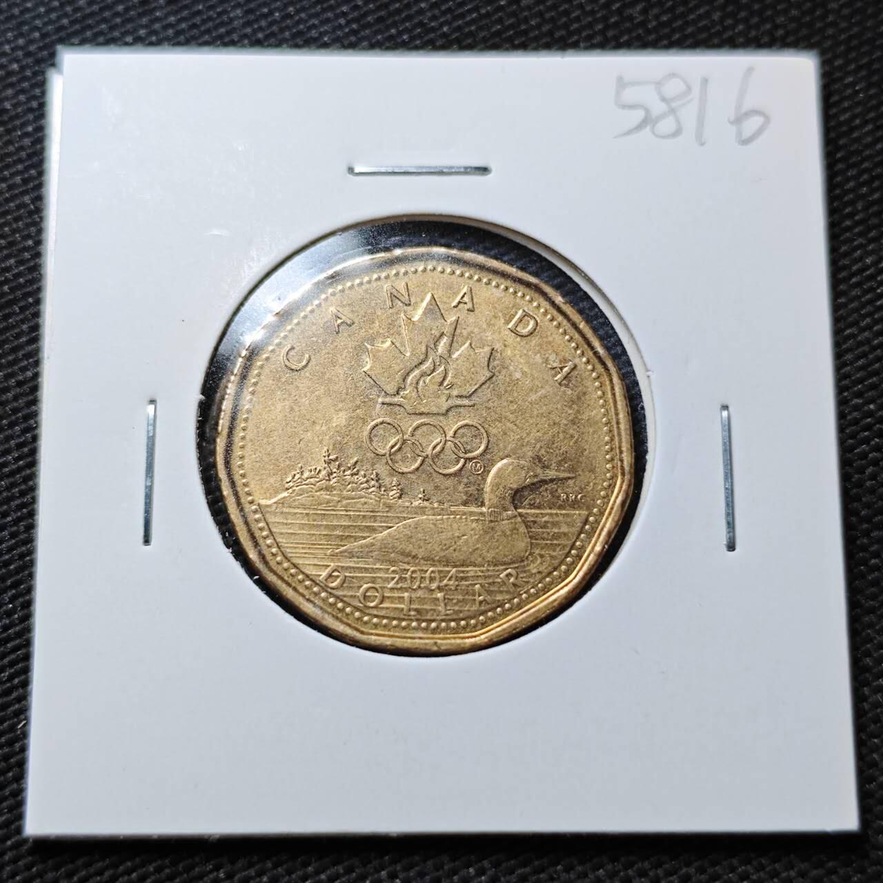 KK钱币收藏小铺  第358场  2月预留时间 周末发货  2004加拿大1元奥运纪念币