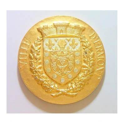 【银】法国1978年 城市市徽高浮雕精制镀金大银章 50MM 80克 - 【银】法国1978年 城市市徽高浮雕精制镀金大银章 50MM 80克