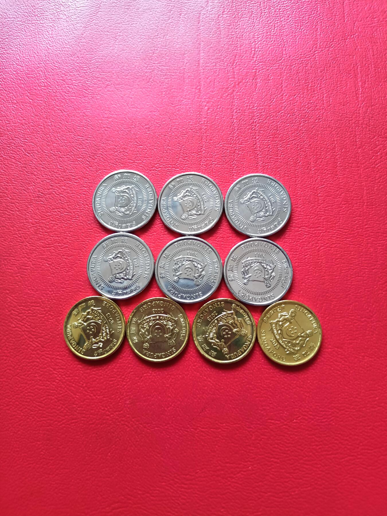【云涧收藏】第七十四场 新加坡2013年卷拆5、10分10枚，BU